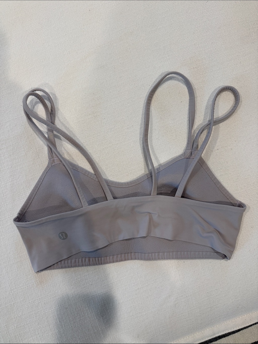lululemon athletica Strappy Mesh Sports Bralette in Light Gray